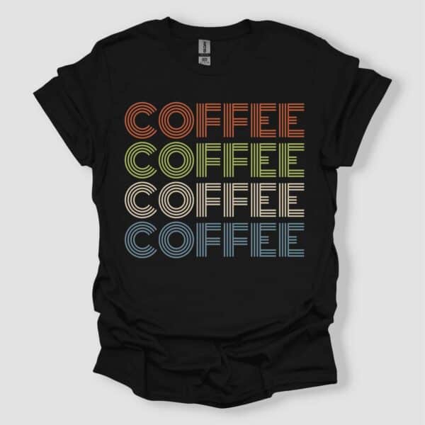 Coffee Fan Colorful Minimalist Lettering T-Shirt- Unisex Shirt