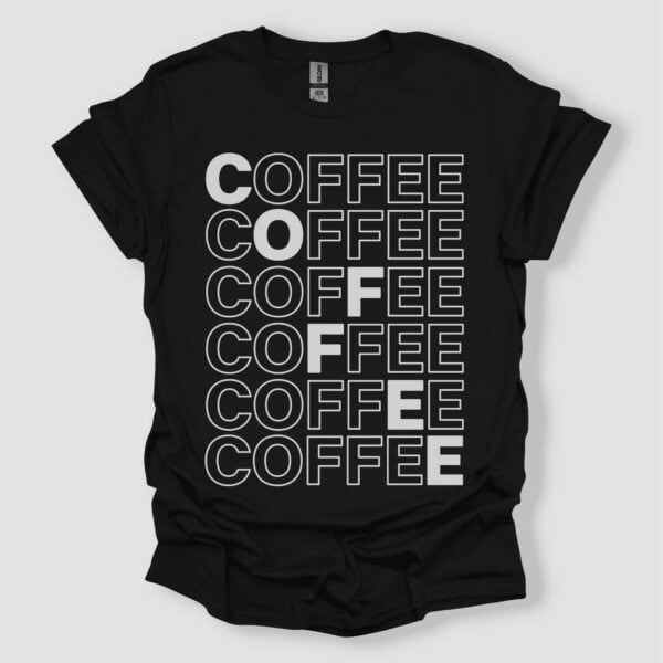 Coffee Lover's Minimal Typography T-Shirt