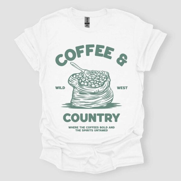 Coffee & Country Wild West Coffee White Unisex T Shirt