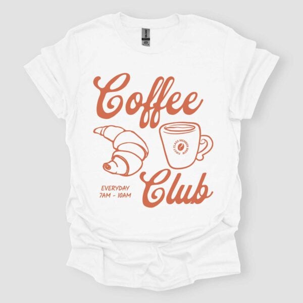 Funny Coffee Club Unisex T Shirt White