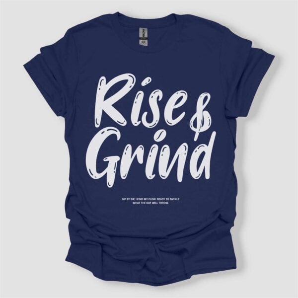 Rise And Grin T Shirt Unisex Navy