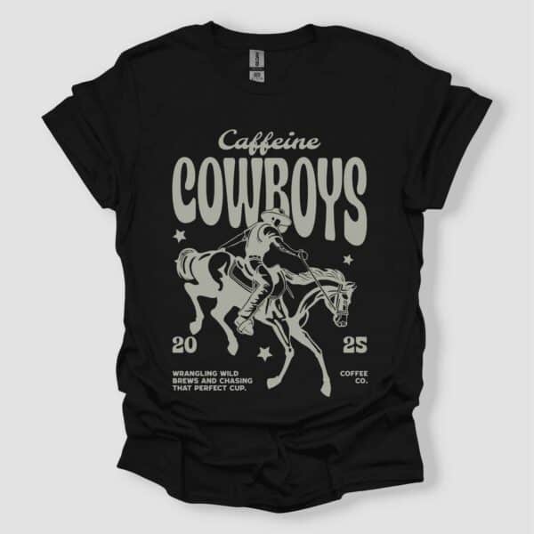 Caffeine Cowboys T Shirt Black