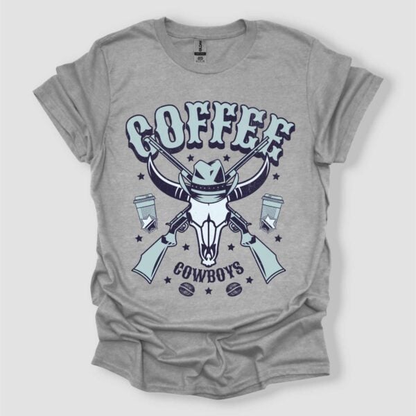 Coffee Cowboys T Shirt Sport Grey