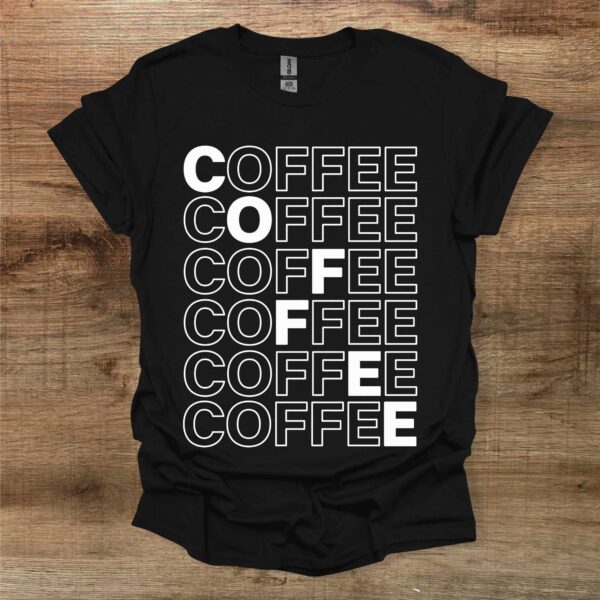 Black mosaic typography t shirt unisex