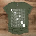 Military green mosaic typography t shirt unisex