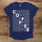 Navy mosaic typography t shirt unisex