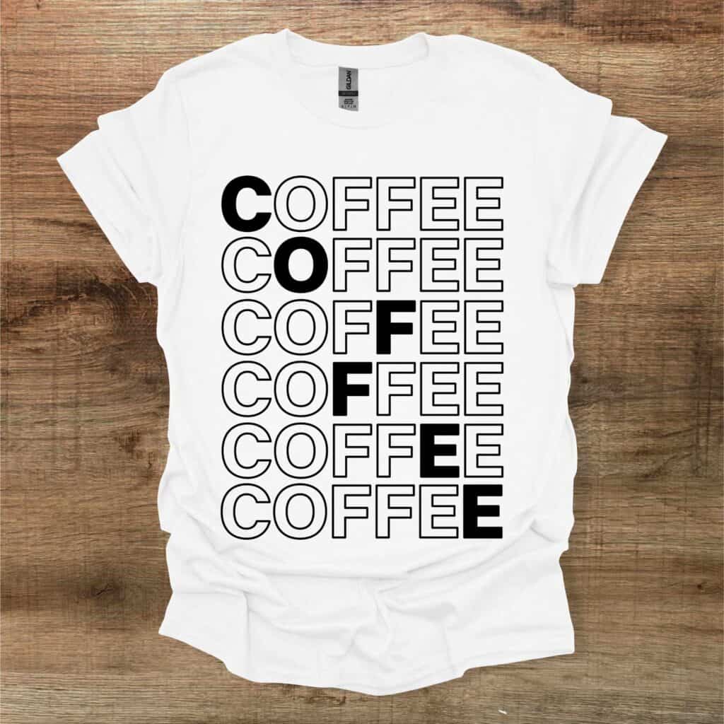 White T-Shirt Mosaic Typography Unisex White t shirt mosaic typography unisex