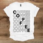 White t shirt mosaic typography unisex
