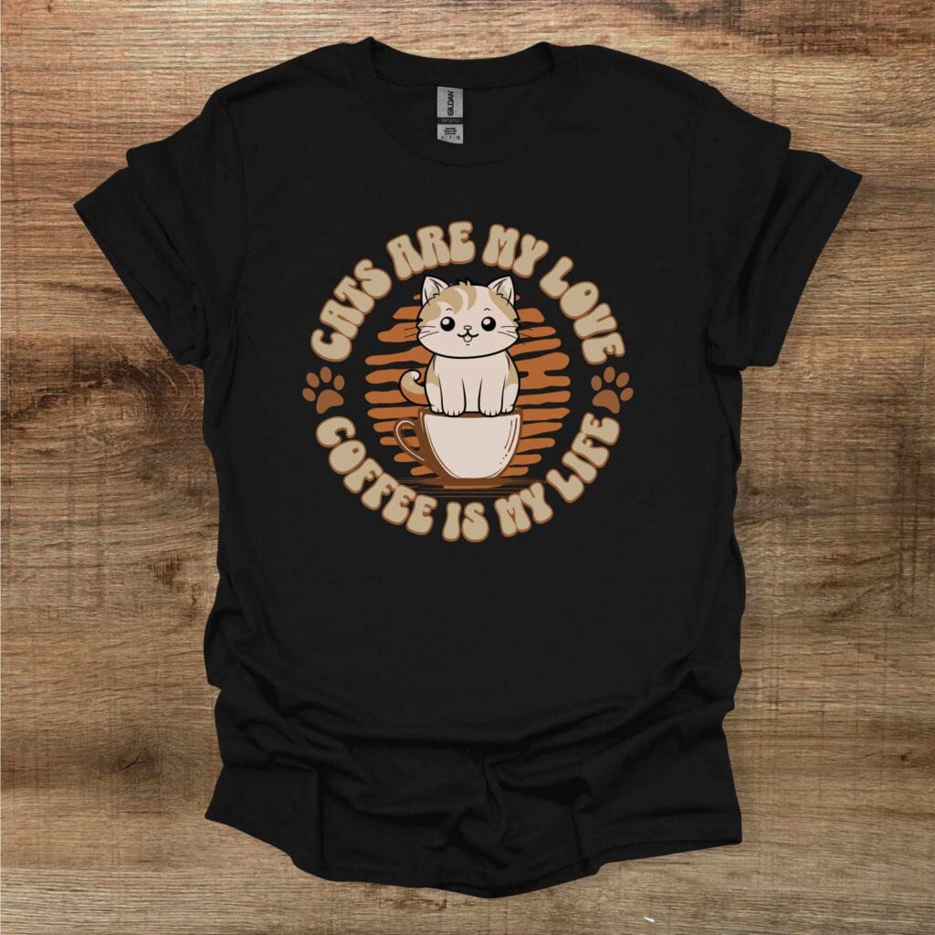 Cats Are My Love Black T-Shirt Unisex Cats are my love black t shirt unisex