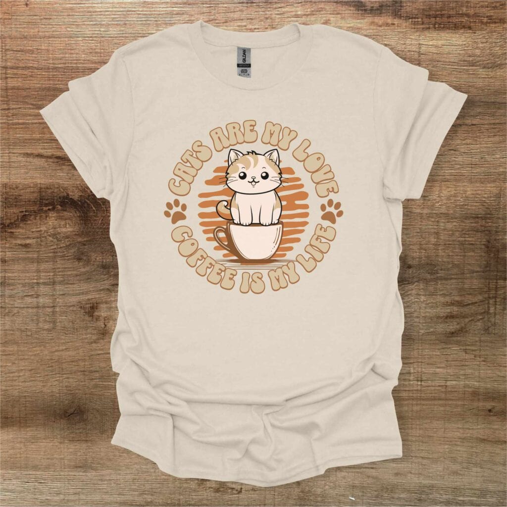 Cats Are My Love Natural T-Shirt Unisex Cats are my love natural t shirt unisex
