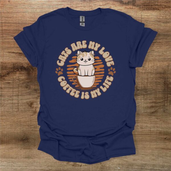 Cats are my love navy t shirt unisex