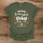 Coffee dad mode on military green t shirt unisex