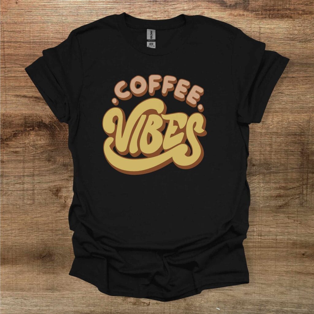 Coffee vibes black t shirt unisex
