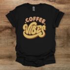 Coffee vibes black t shirt unisex