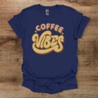 Coffee vibes navy t shirt unisex