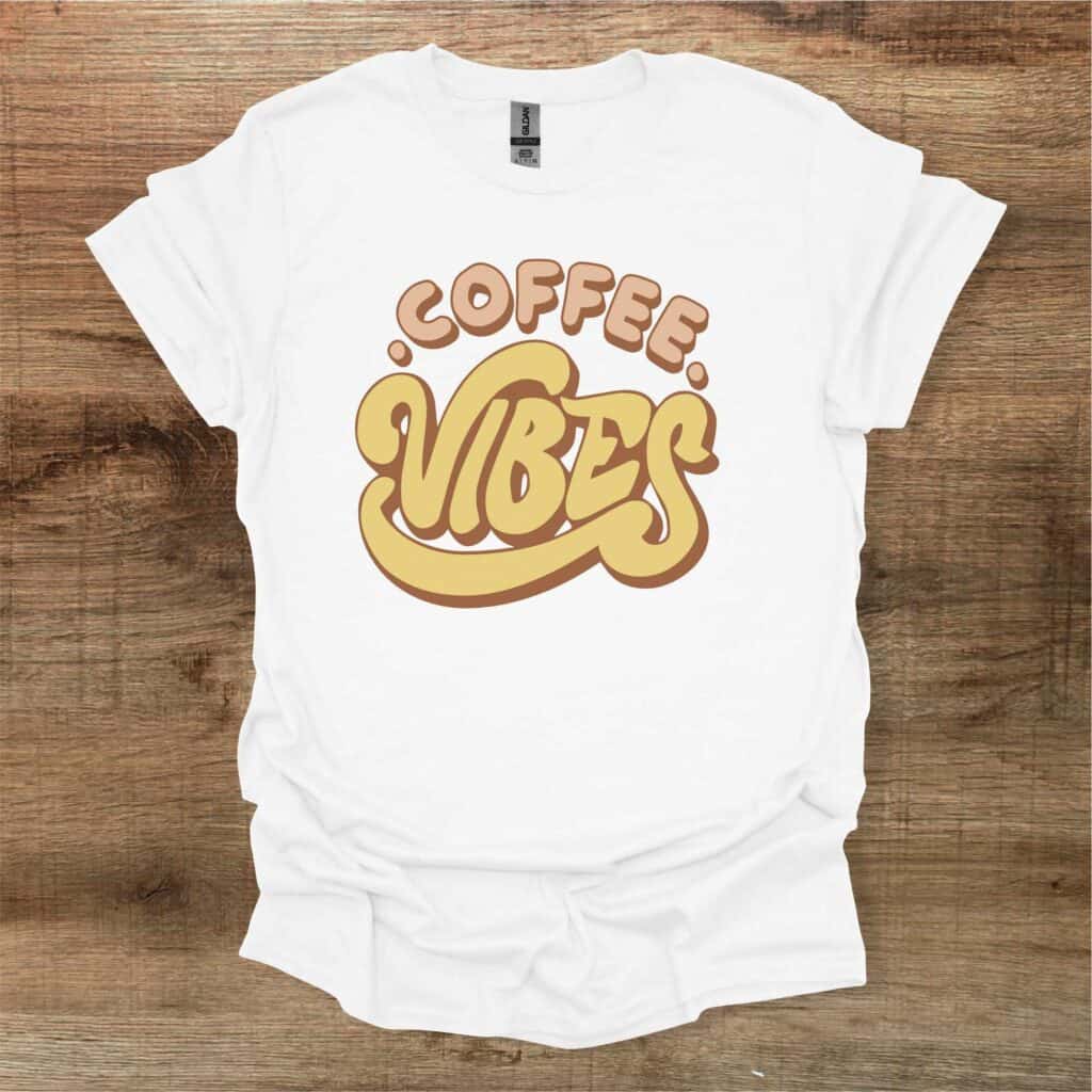 Coffee Vibes White T-Shirt Unisex Coffee vibes white t shirt unisex