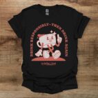 Drink responsibly coffee lover black t shirt unisex