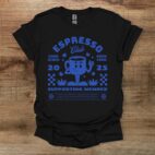 Espresso club retro mascot black t shirt unisex
