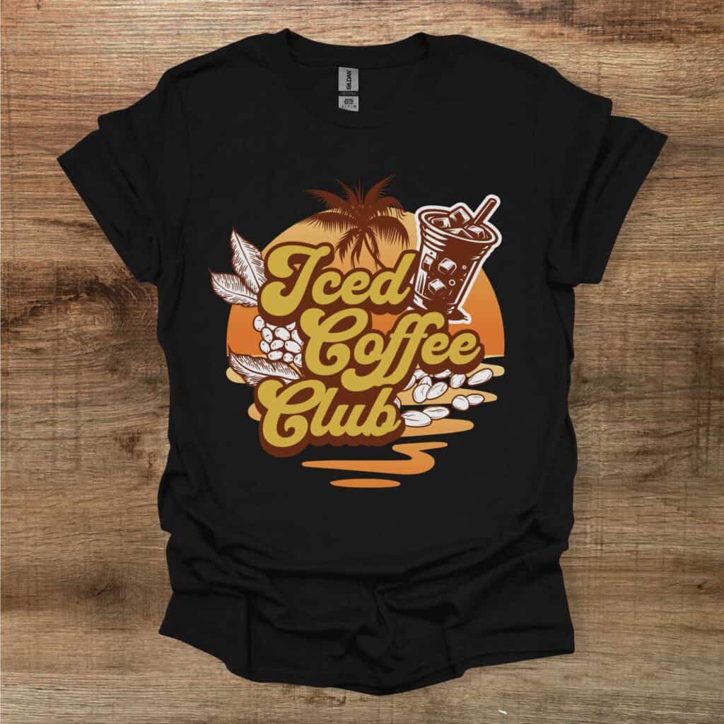 Iced Coffee Club Black T-Shirt Unisex Iced coffee club black t shirt unisex