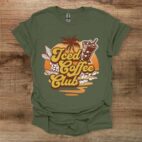 Iced coffee club military green t shirt unisex