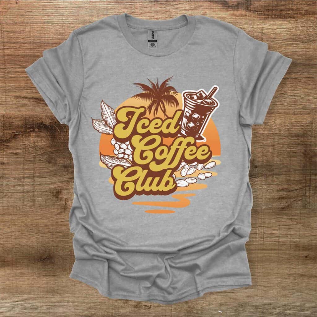 Iced Coffee Club Sport Grey T-Shirt Unisex Iced coffee club sport grey t shirt unisex