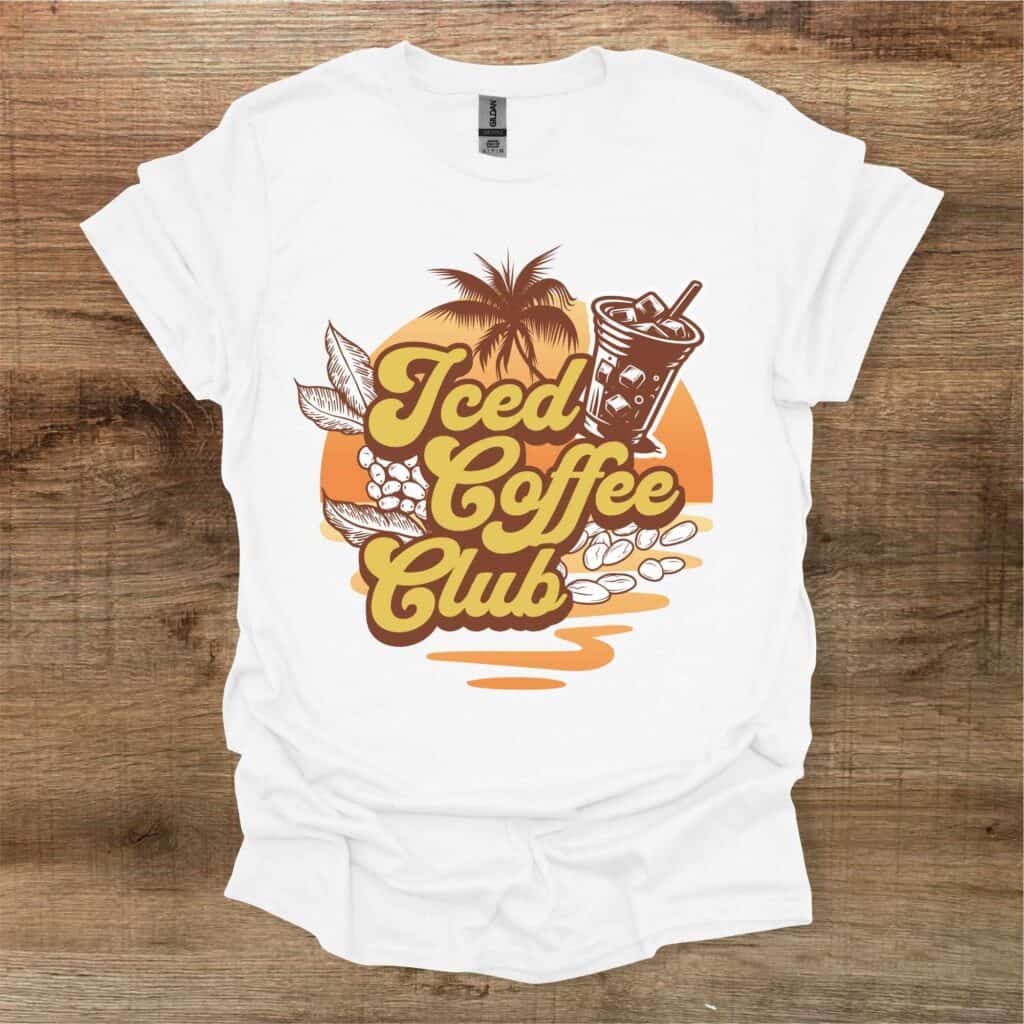 Iced Coffee Club White T-Shirt Unisex Iced coffee club white t shirt unisex