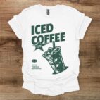 Iced coffee white t shirt unisex