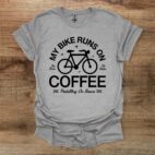 My bike runs on coffee sport grey t shirt unisex