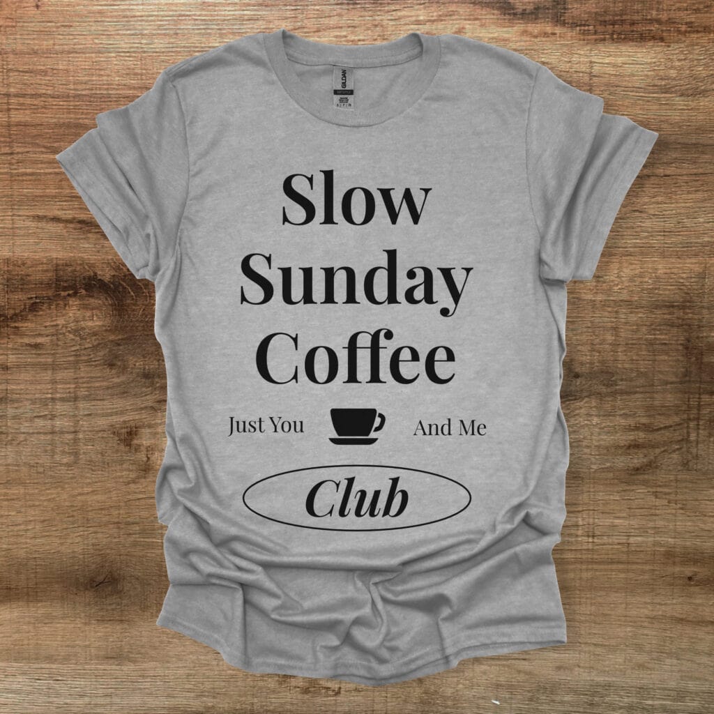 Slow sunday coffee club sport grey t shirt