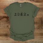 Coffee utensils classic military green t shirt unisex