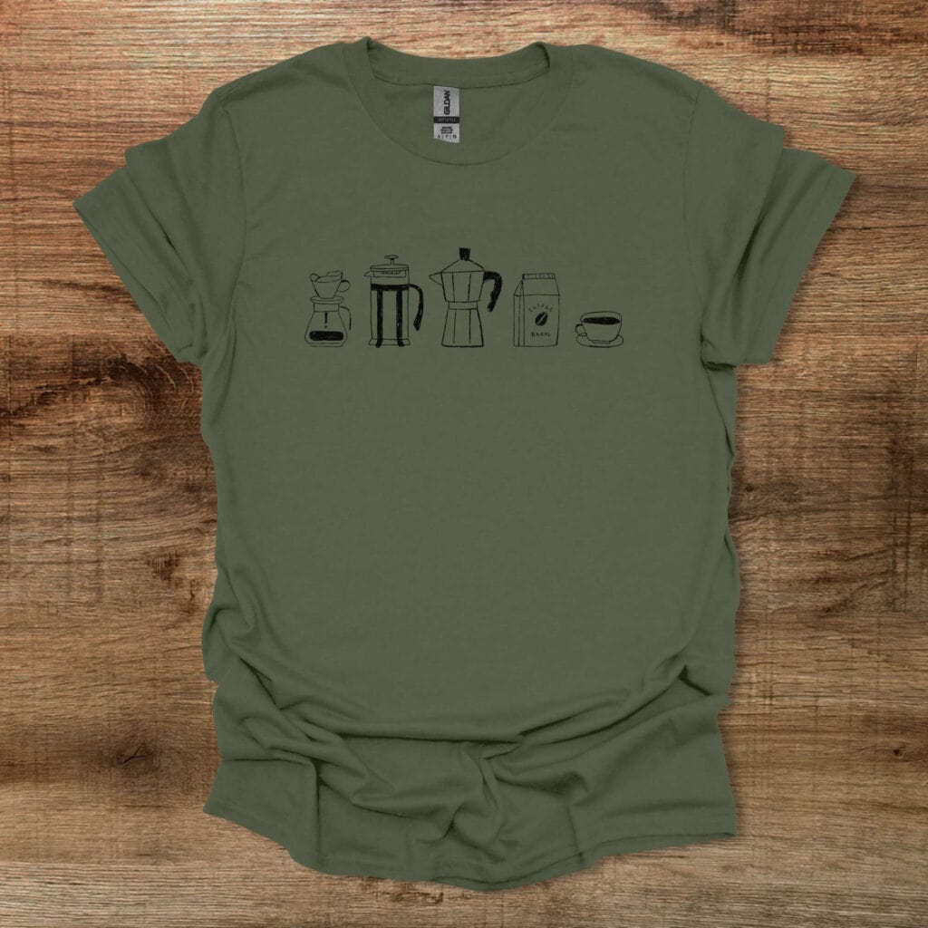 Coffee Utensils Illustrated Military Green Coffee Utensils Illustrated Coffee utensils illustrated military green coffee utensils illustrated