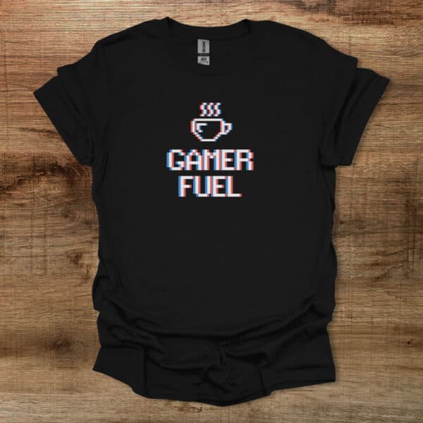 Gamer fuel stylized black t shirt unisex