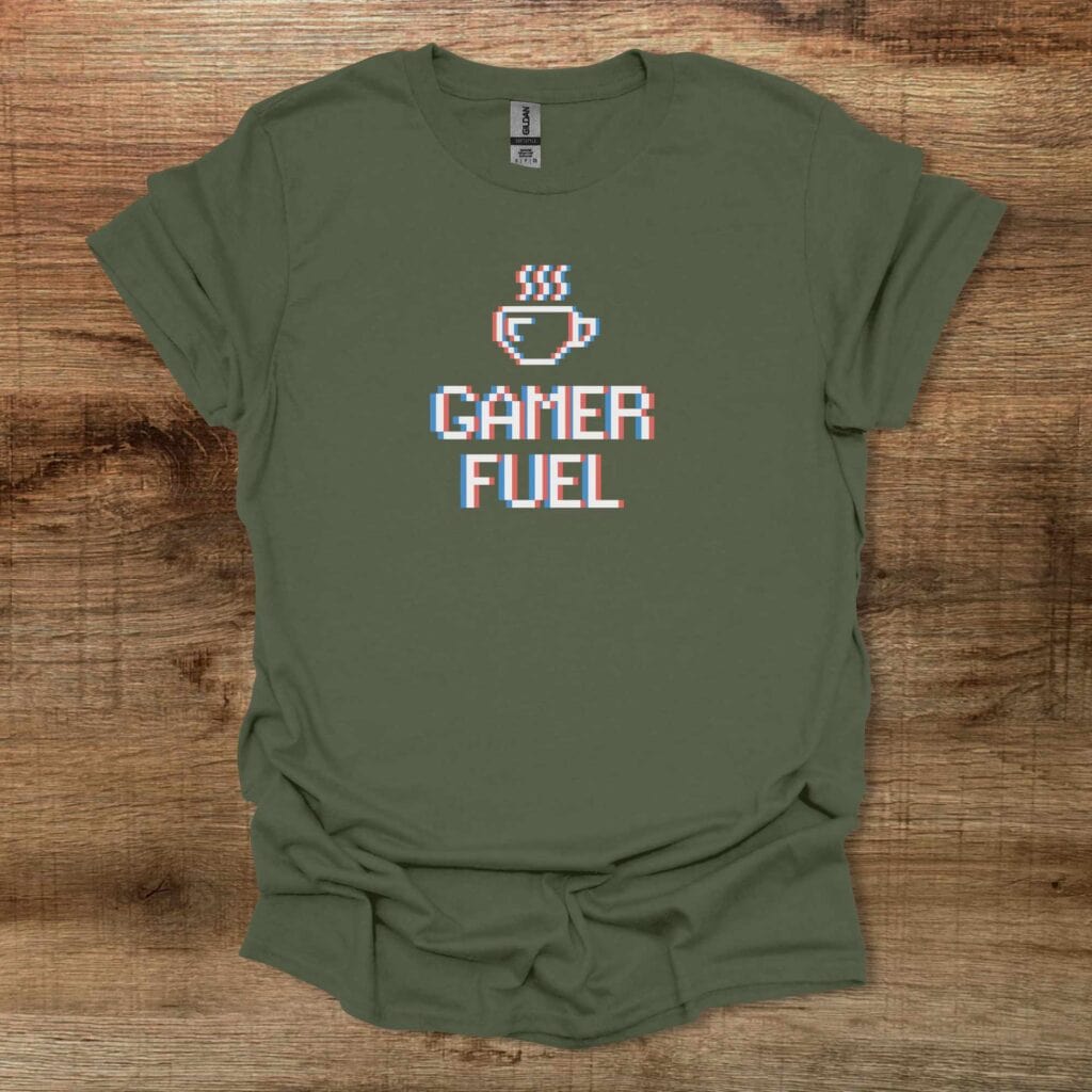 Gamer Fuel Stylized Military Green T-Shirt Unisex Gamer fuel stylized military green t shirt unisex