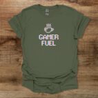 Gamer fuel stylized military green t shirt unisex