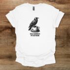 Hello darkness my old friend raven white t shirt unisex