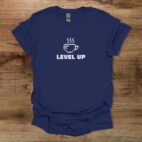 Level up pixelated navy t shirt unisex