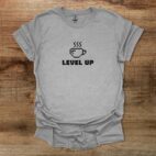 Level up pixelated sport grey t shirt unisex