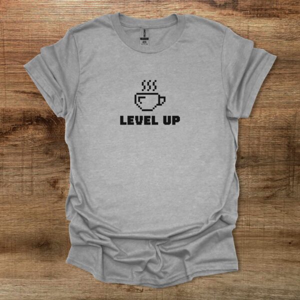 Level up pixelated sport grey t shirt unisex