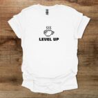 Level up pixelated white t shirt unisex