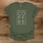 Mom life coffee lover military green t shirt unisex
