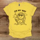 On my way to brighten your day sun mascot daisy t shirt unisex