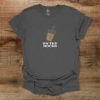 On the rocks icec coffee charocal t shirt unisex