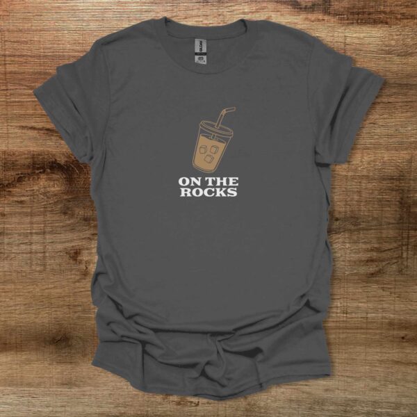 On the rocks icec coffee charocal t shirt unisex