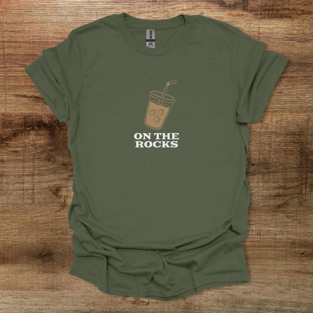 On The Rocks Icec Coffee Military Green T-Shirt Unisex On the rocks icec coffee military green t shirt unisex
