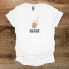 On the rocks icec coffee white t shirt unisex