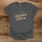 Sunshine and coffee graphics charocal t shirt unisex