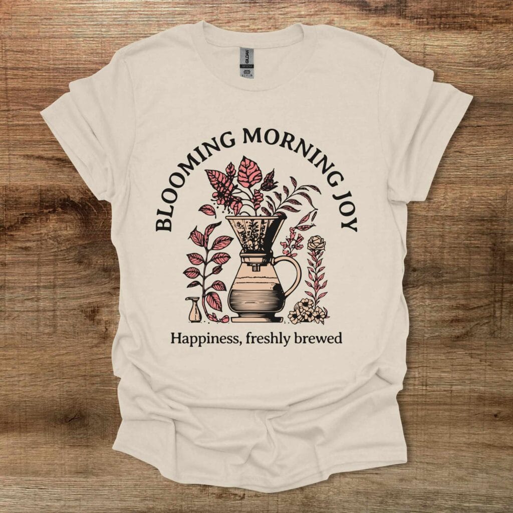 Coffee Blooming Morning Joy Natural T-Shirt Unisex Coffee blooming morning joy natural t shirt unisex