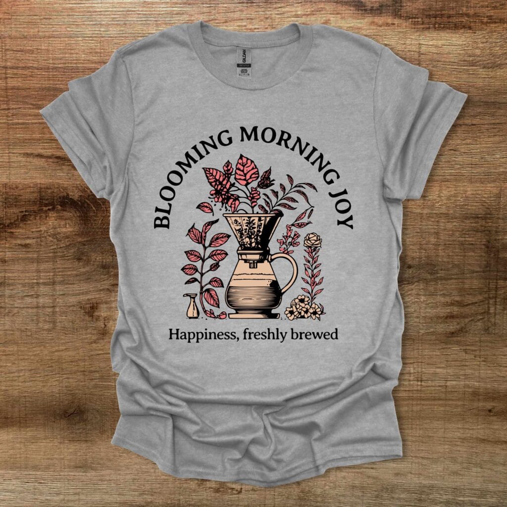 Coffee Blooming Morning Joy Sport Grey T-Shirt Unisex Coffee blooming morning joy sport grey t shirt unisex