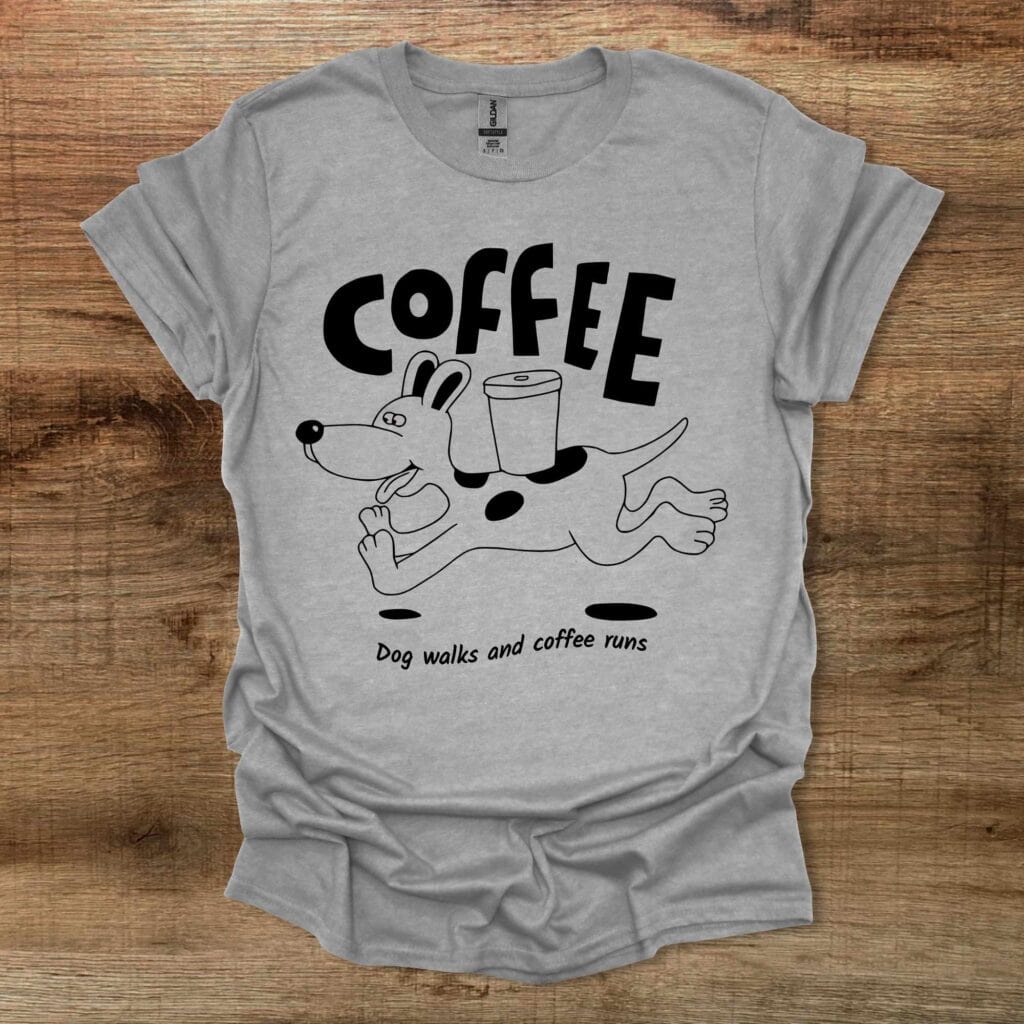 Coffee Dog Walks and Coffee Runs Sport Grey T-Shirt Unisex Coffee dog walks and coffee runs sport grey t shirt unisex