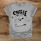 Coffee dog walks and coffee runs sport grey t shirt unisex